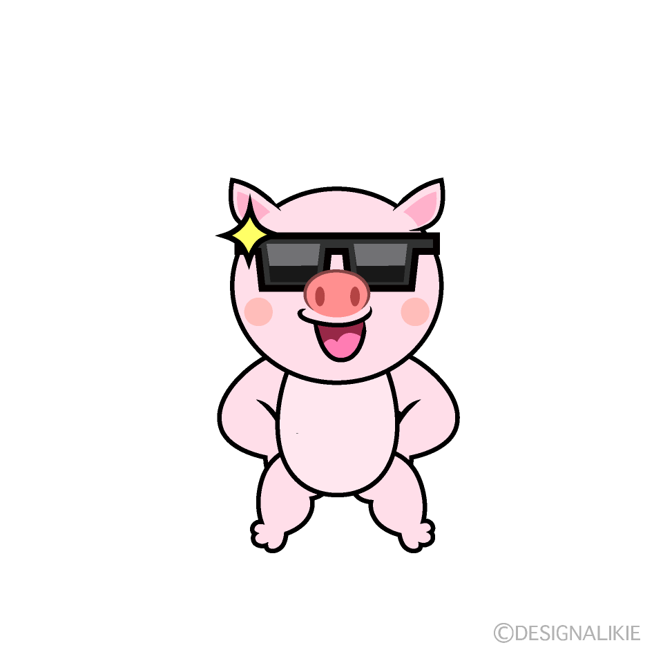 Cool Pig Cartoon Character Image