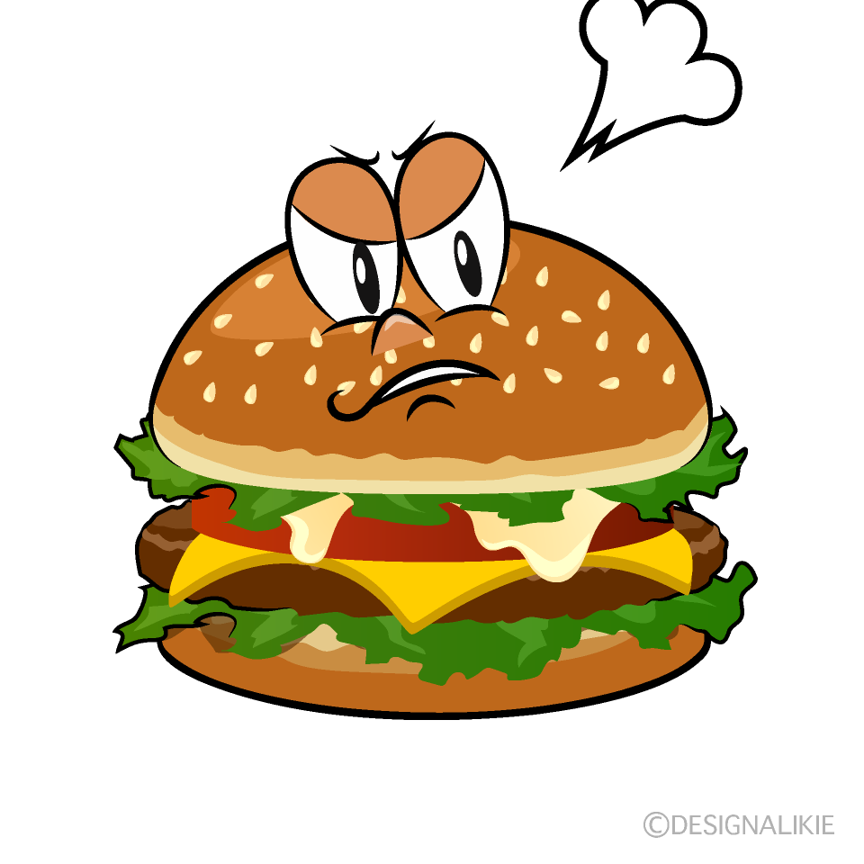 Angry Burger Cartoon Character Image