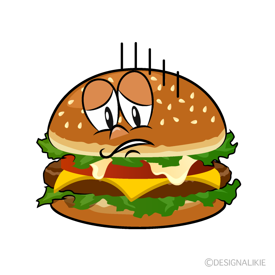 Depressed Burger Cartoon Character Image