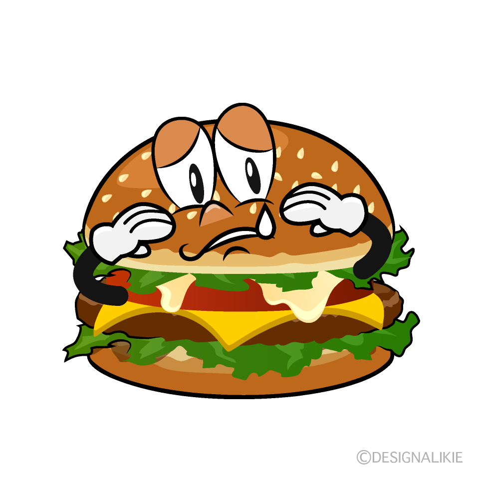 Sobbing Burger Cartoon Character Image