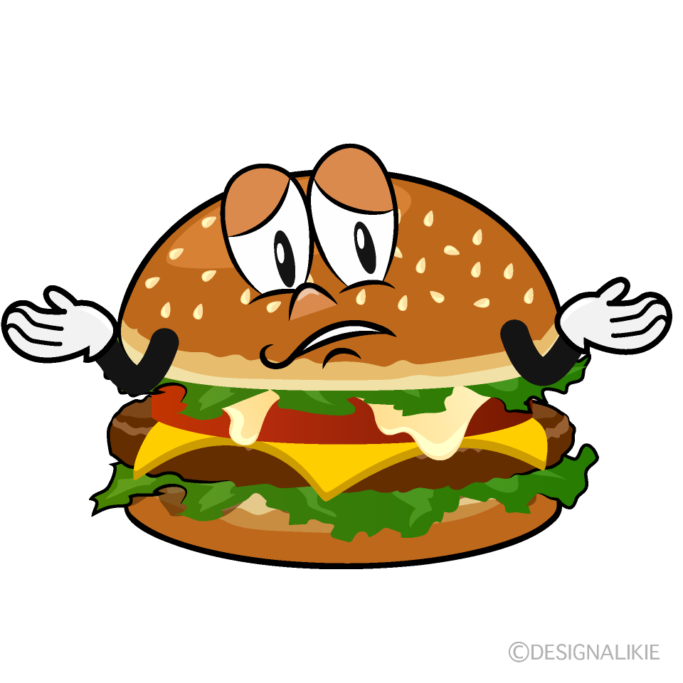 Troubled Burger Cartoon Character Image
