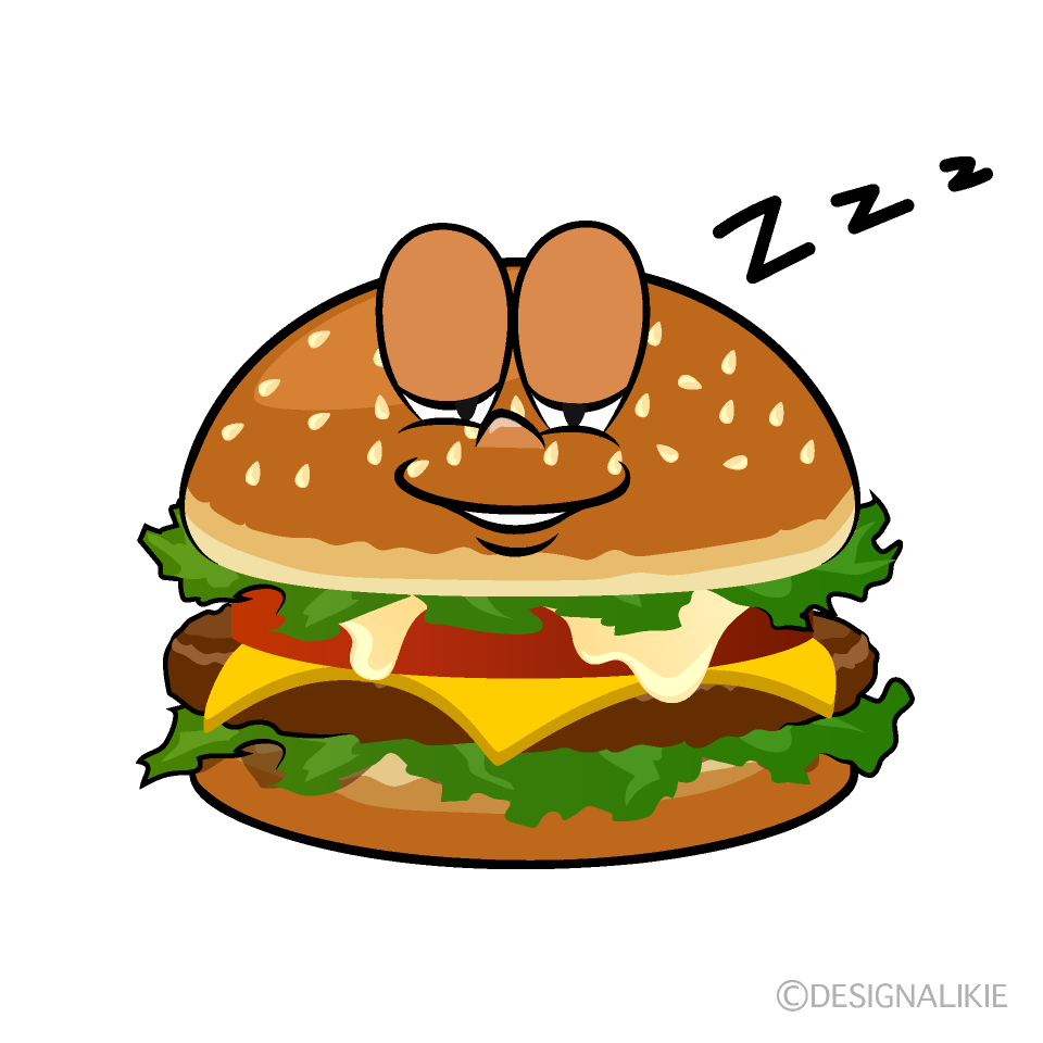 Sleeping Burger Cartoon Character Image
