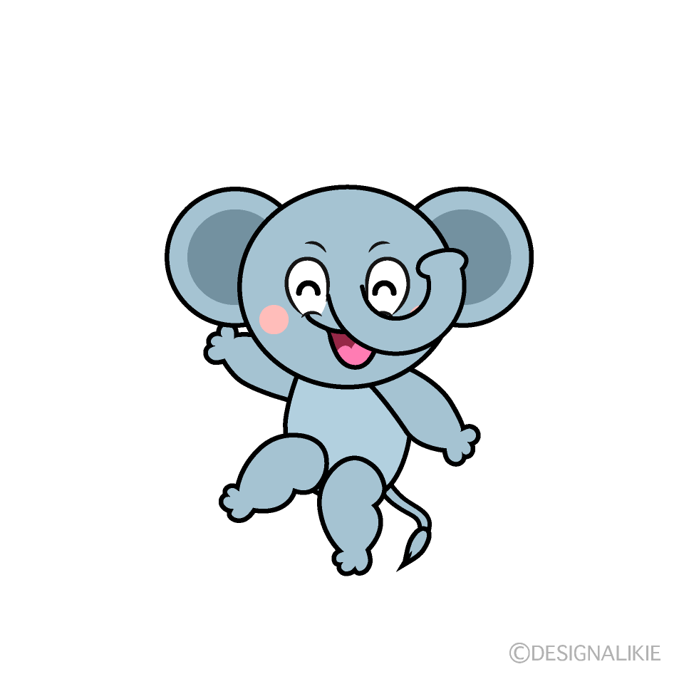 Smiling Elephant Cartoon Character Image