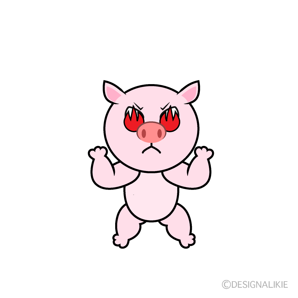 Enthusiastic Pig Cartoon Character Image