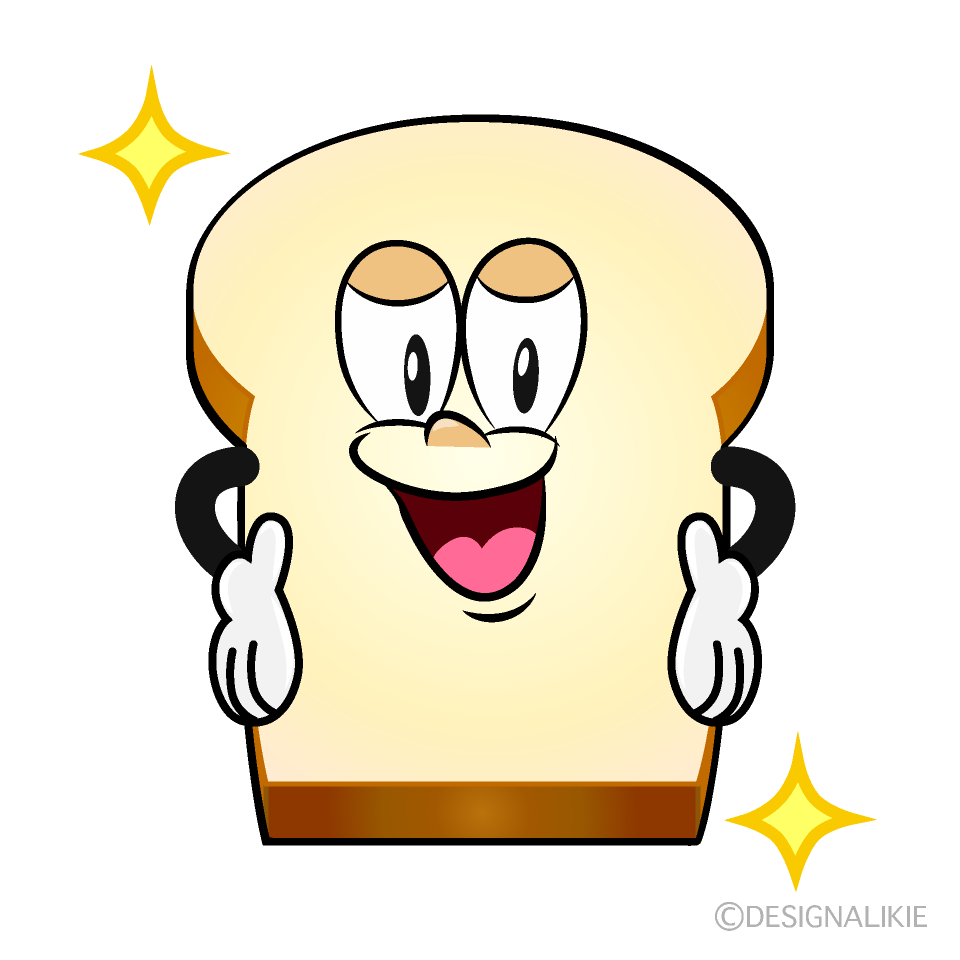 Confident Bread Cartoon Character Image