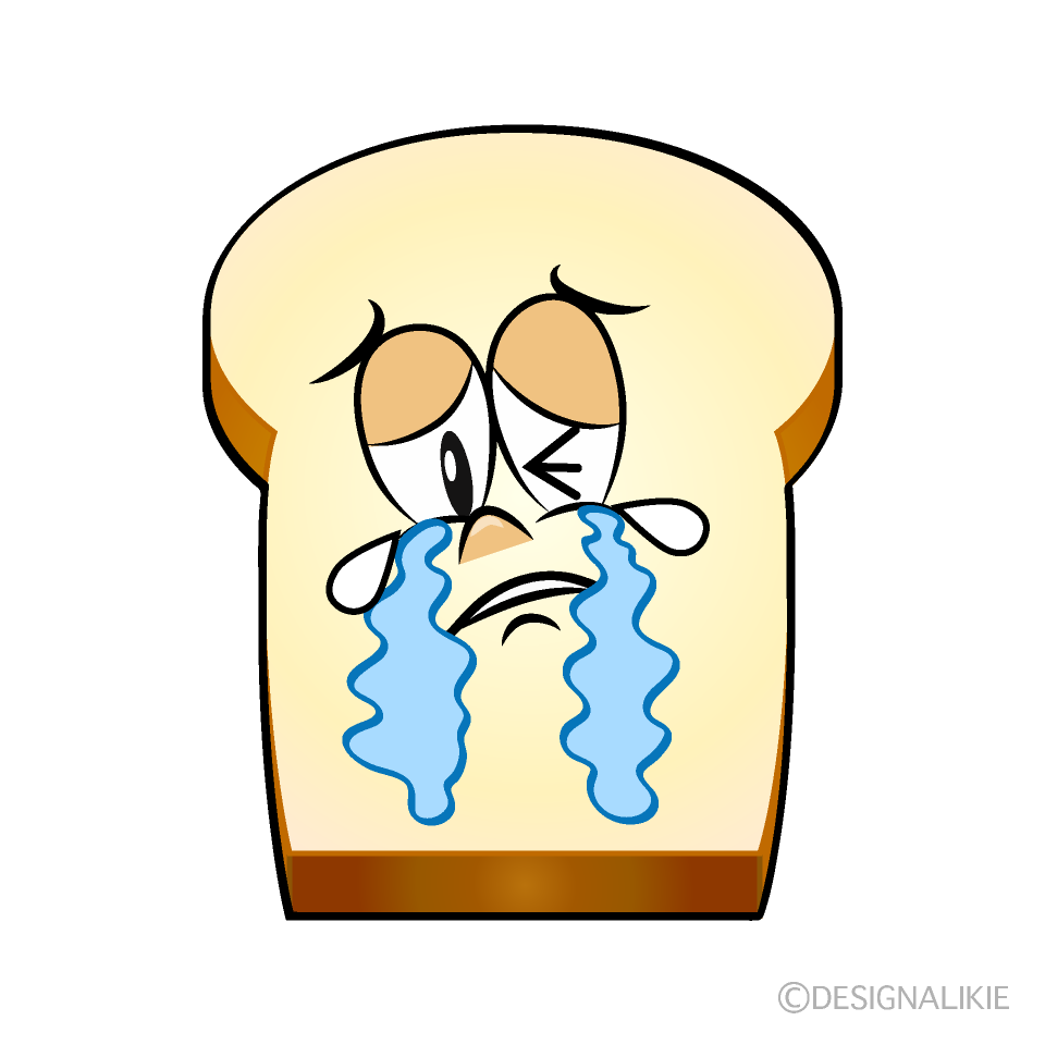 Crying Bread Cartoon Character Image