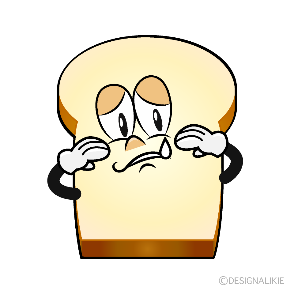 Sobbing Bread Cartoon Character Image