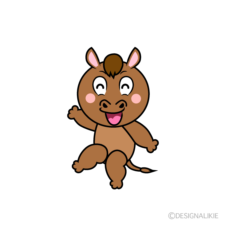 Smiling Horse Cartoon Character Image