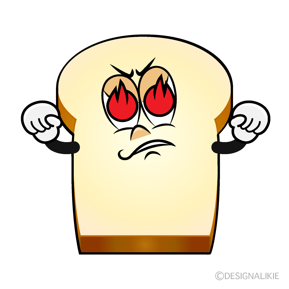 Burning Bread Cartoon Character Image
