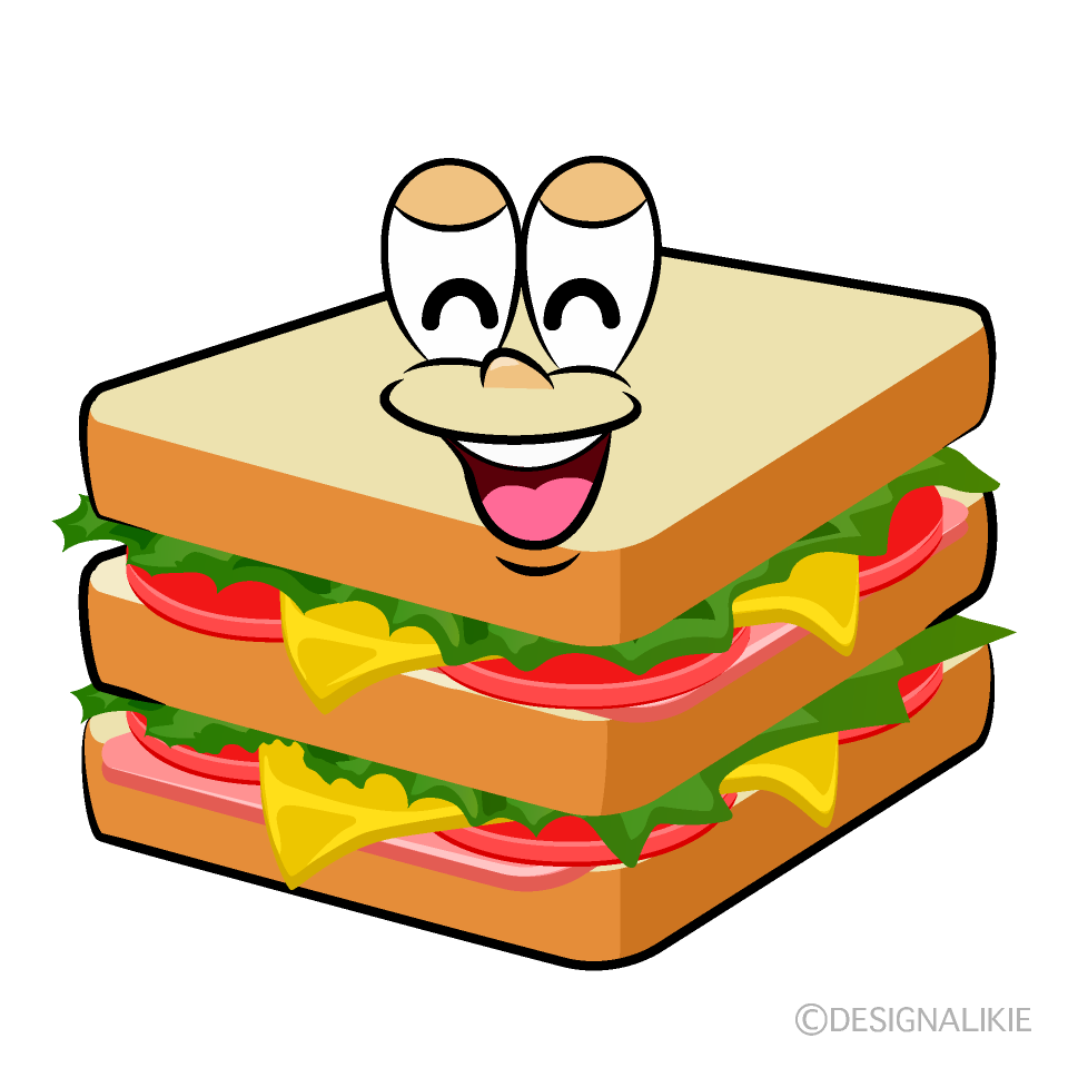 Smiling Sandwich Cartoon Character Image