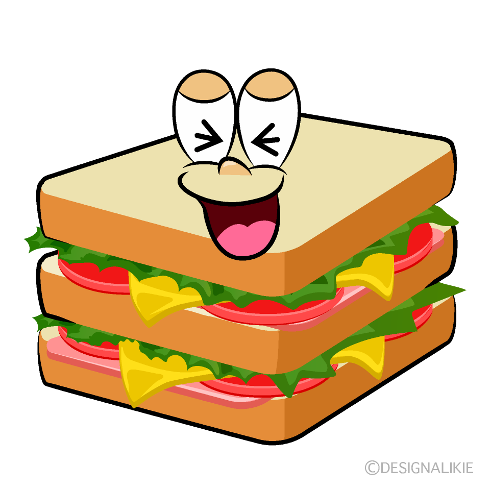 Laughing Sandwich Cartoon Character Image
