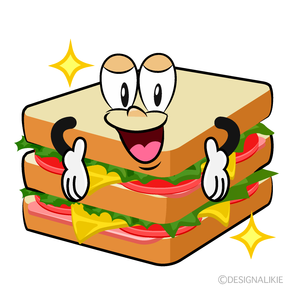 Confident Sandwich Cartoon Character Image
