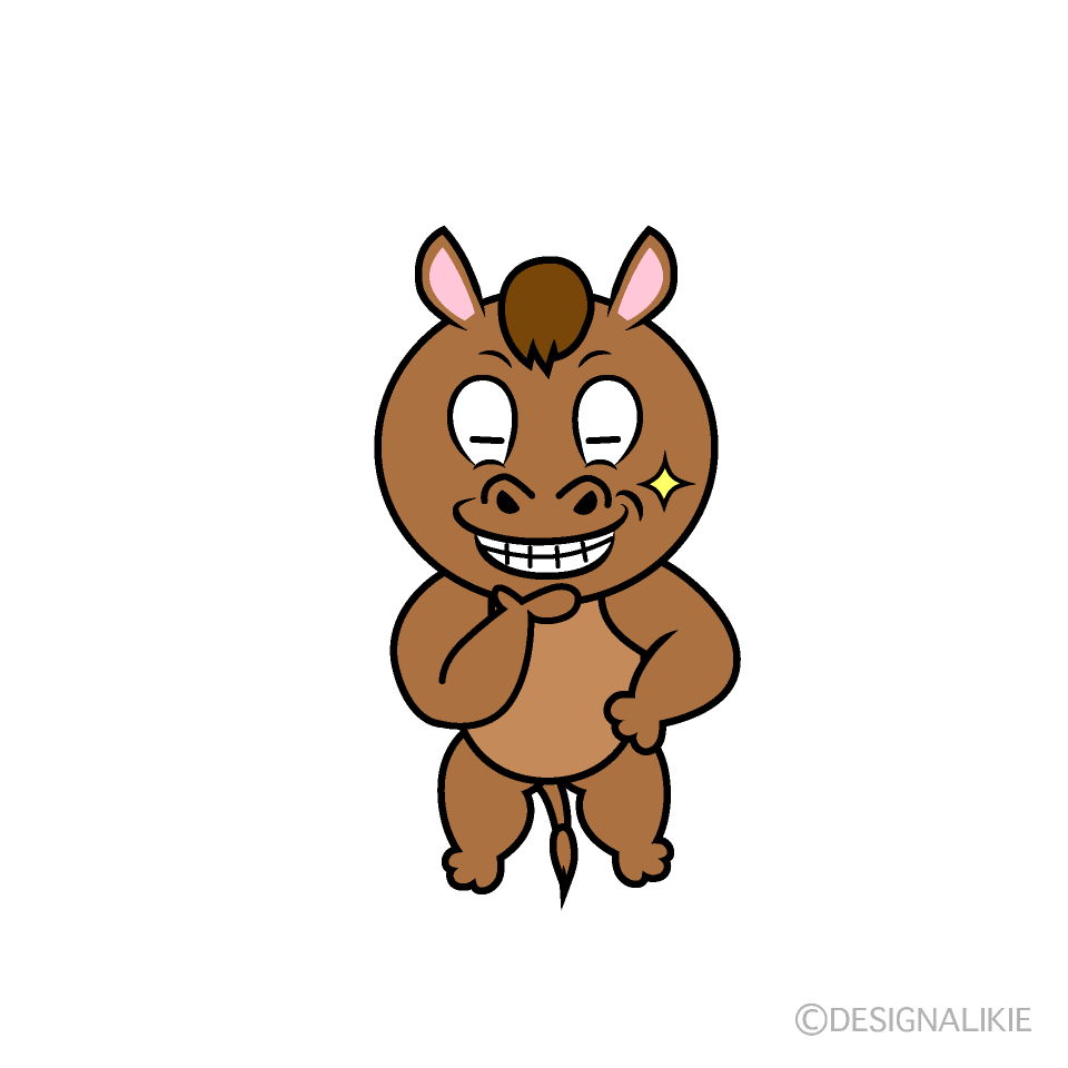 Grinning Horse Cartoon Character Image