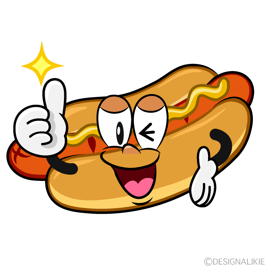 Thumbs up Hot Dog Cartoon Character Image
