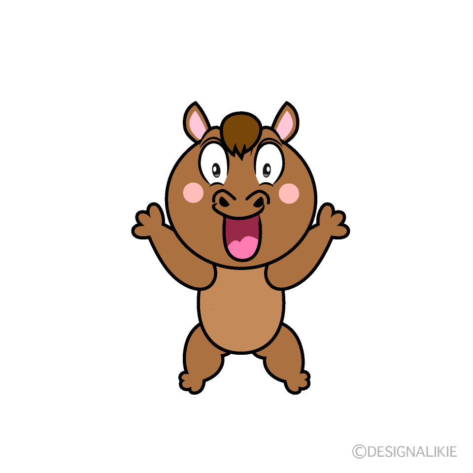 Surprised Horse Cartoon Character Image