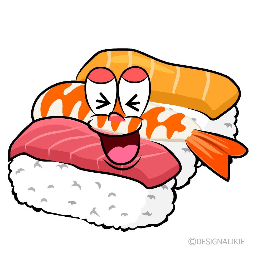 Laughing Sushi Cartoon Character Image