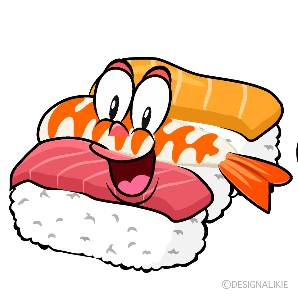 Surprised Sushi Cartoon Character Image