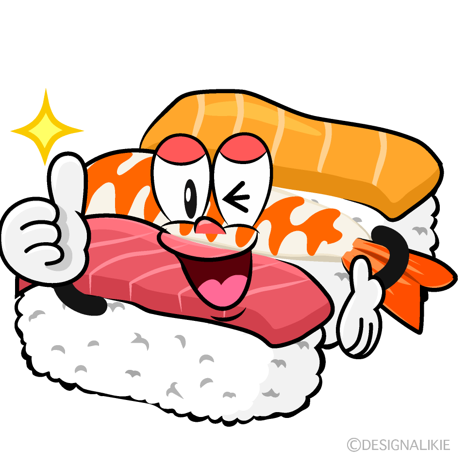 Thumbs Up Sushi Cartoon Character Image