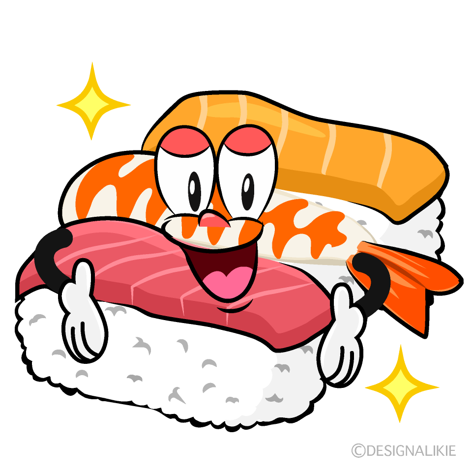 Glitter Sushi Cartoon Character Image