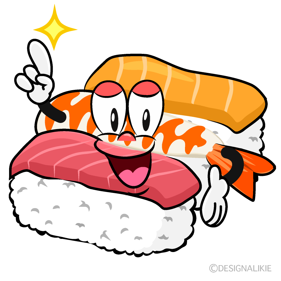 Posing Sushi Cartoon Character Image