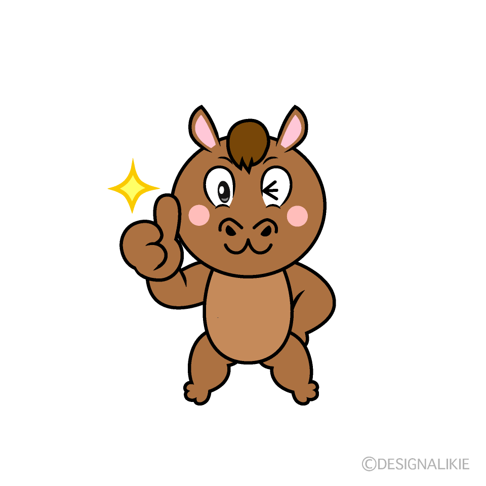 Thumbs Up Horse Cartoon Character Image