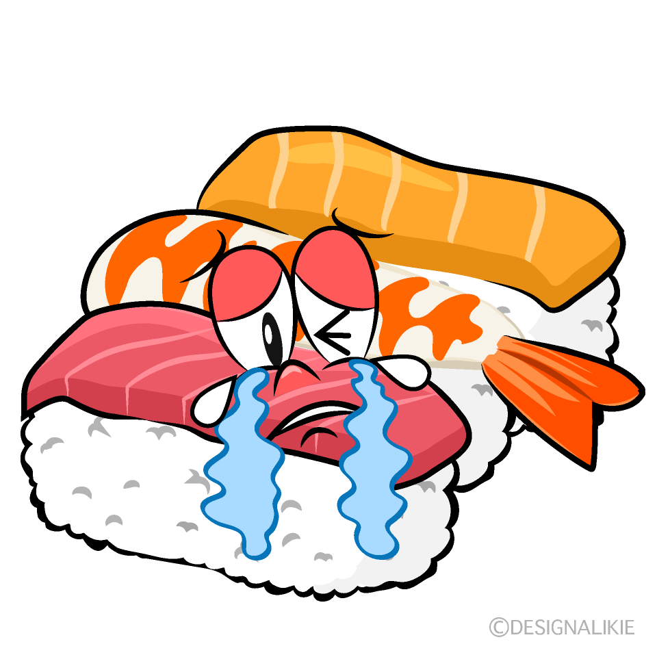 Crying Sushi Cartoon Character Image