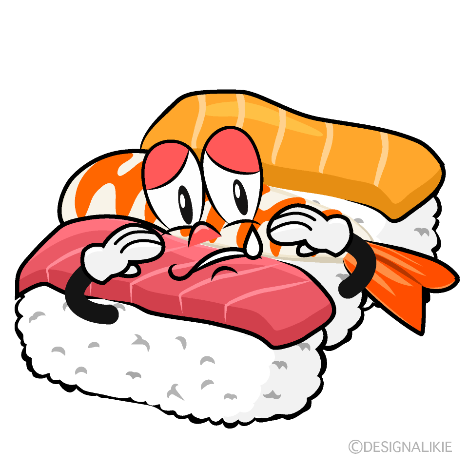 Sad Sushi Cartoon Character Image
