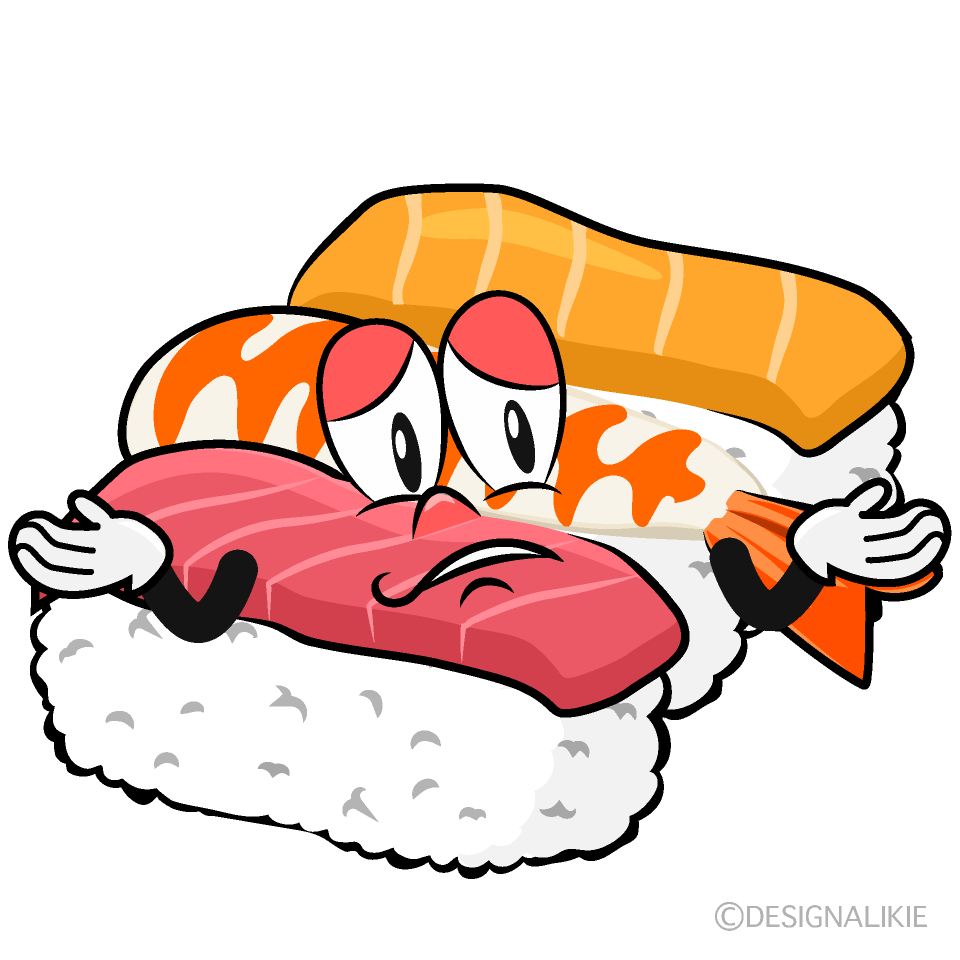 Troubled Sushi Cartoon Character Image