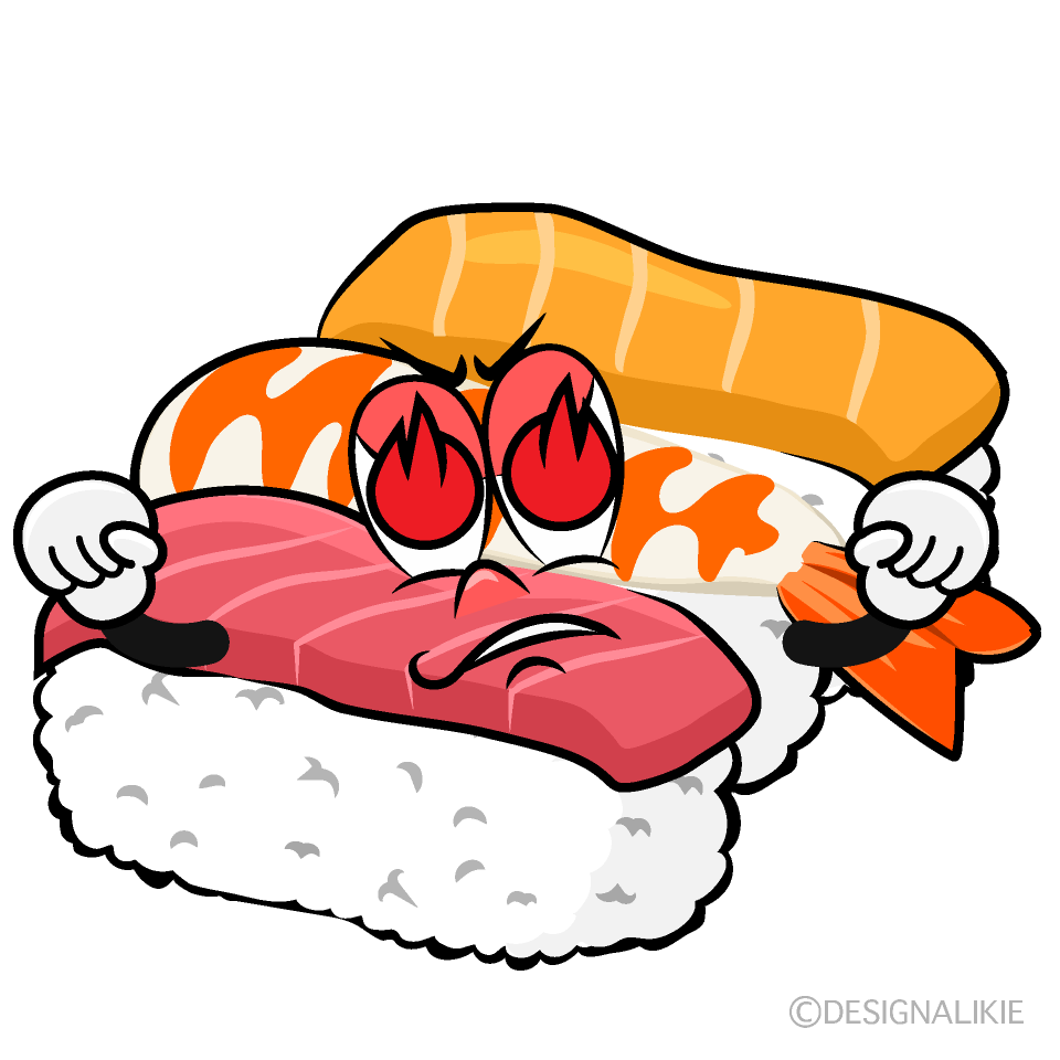 Enthusiastic Sushi Cartoon Character Image