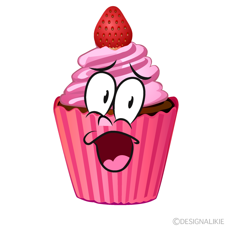 Surprising Cupcake Cartoon Character Image