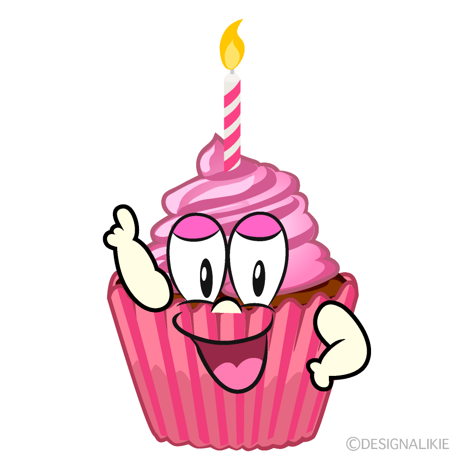 Posing Cupcake Cartoon Character Image
