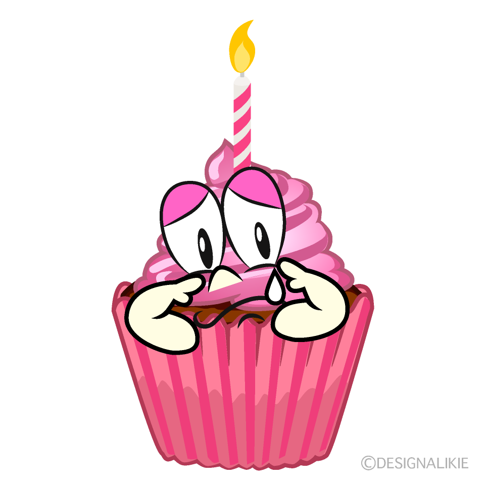 Sobbing Cupcake Cartoon Character Image