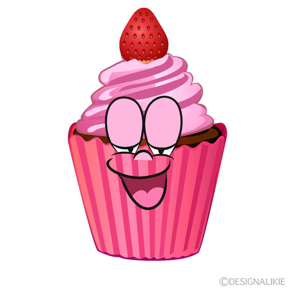 Relaxing Cupcake Cartoon Character Image