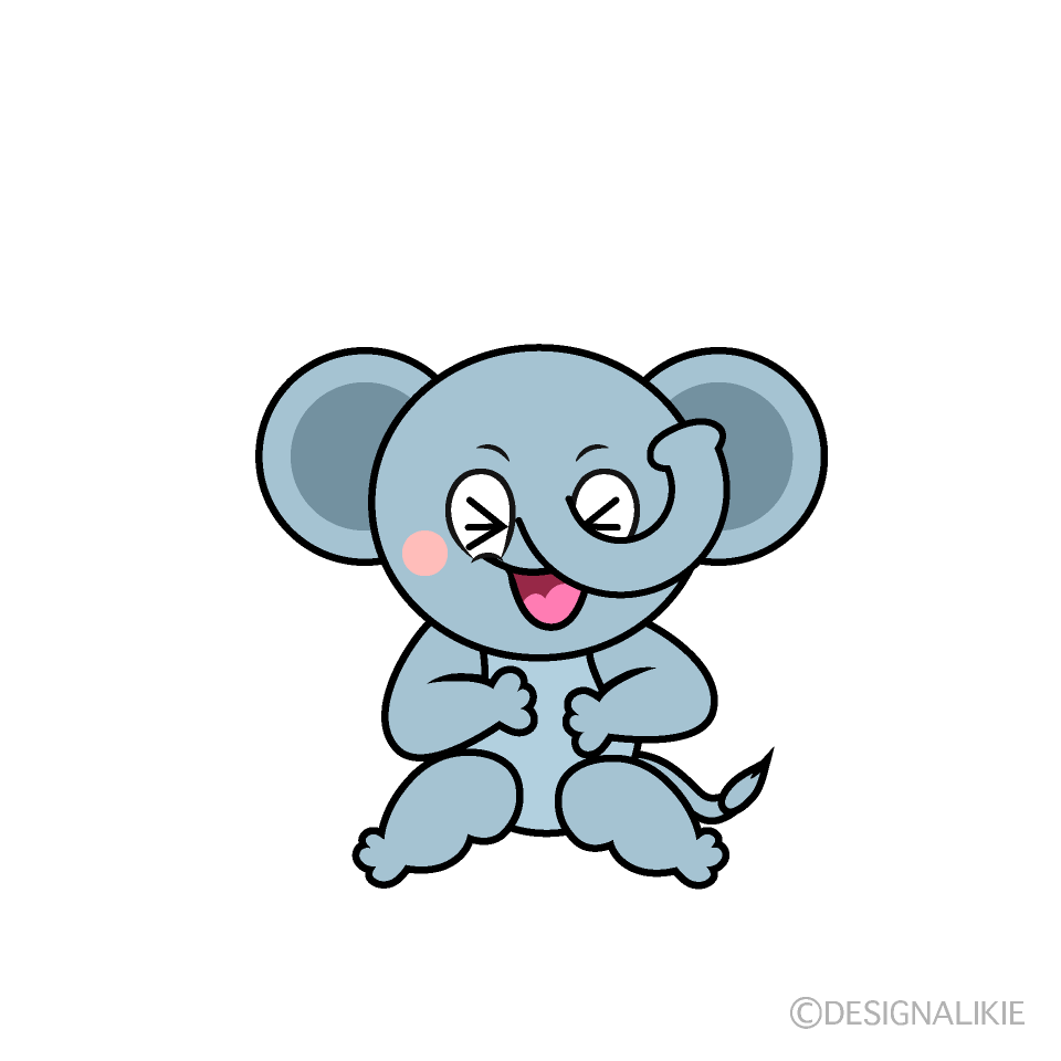 Laughing Elephant Cartoon Character Image