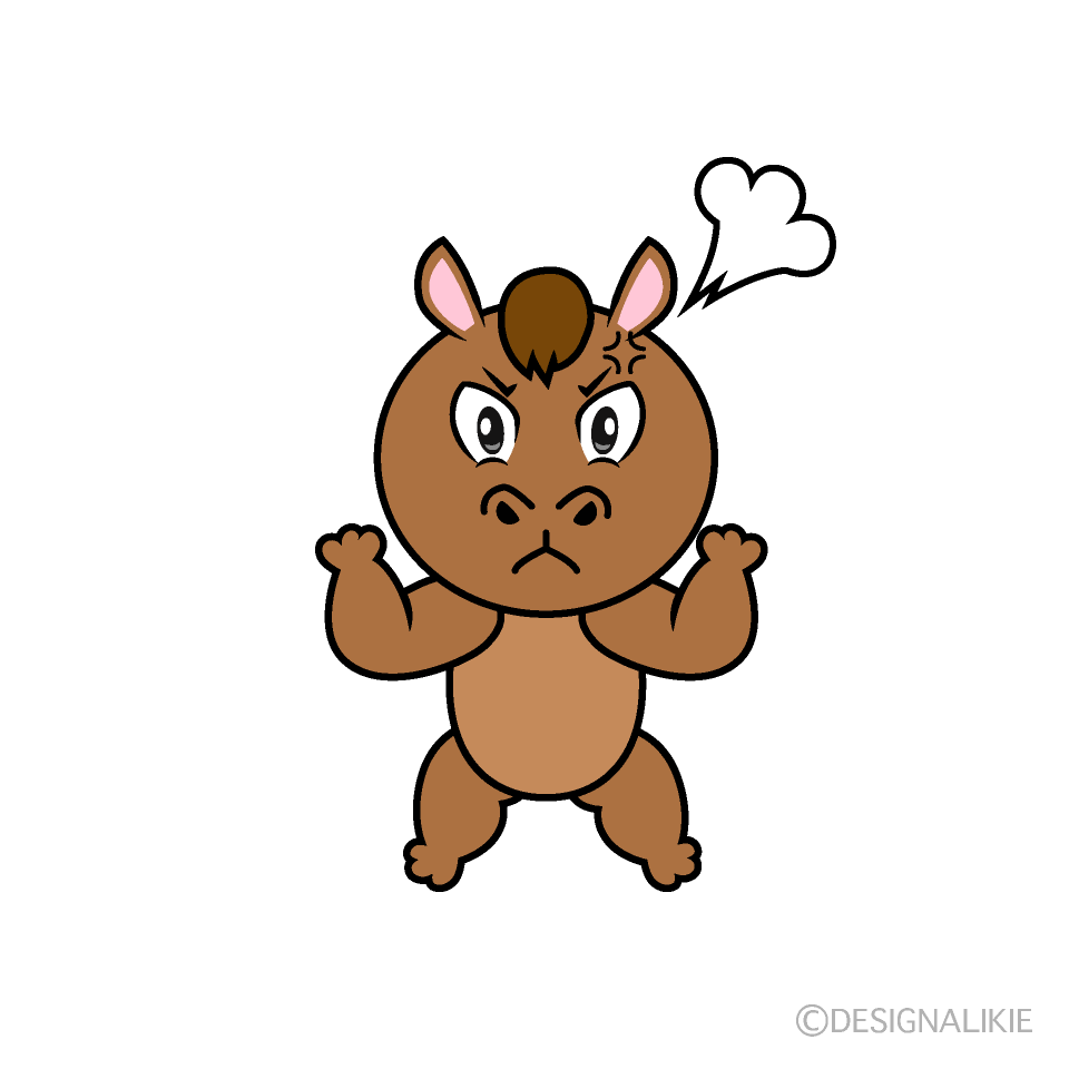 Angry Horse Cartoon Character Image