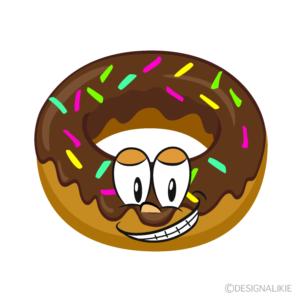 Grinning Donut Cartoon Character Image