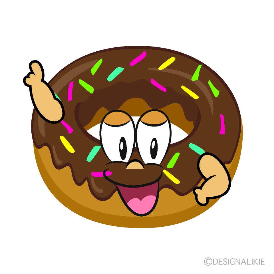 Posing Donut Cartoon Character Image