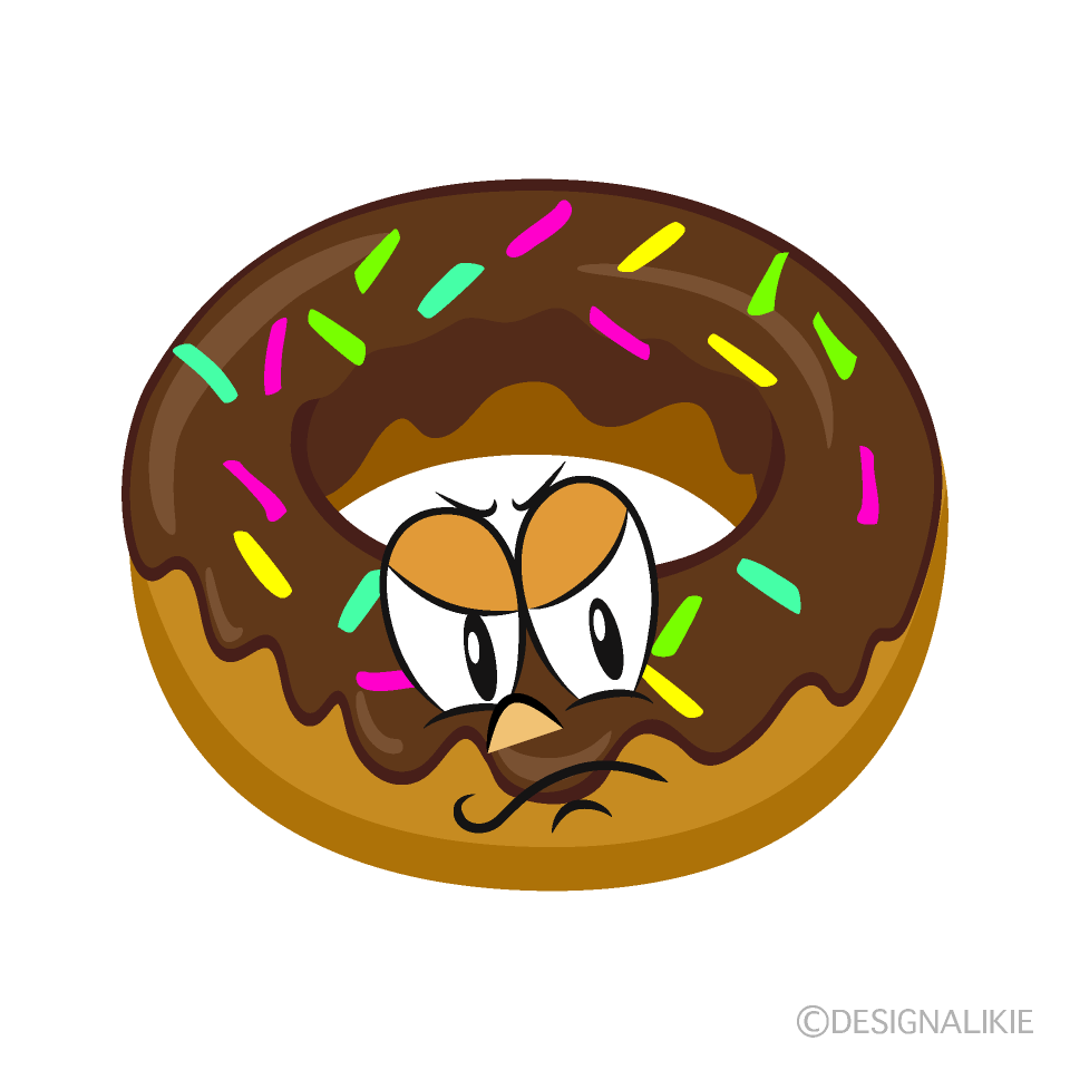Angry Donut Cartoon Character Image