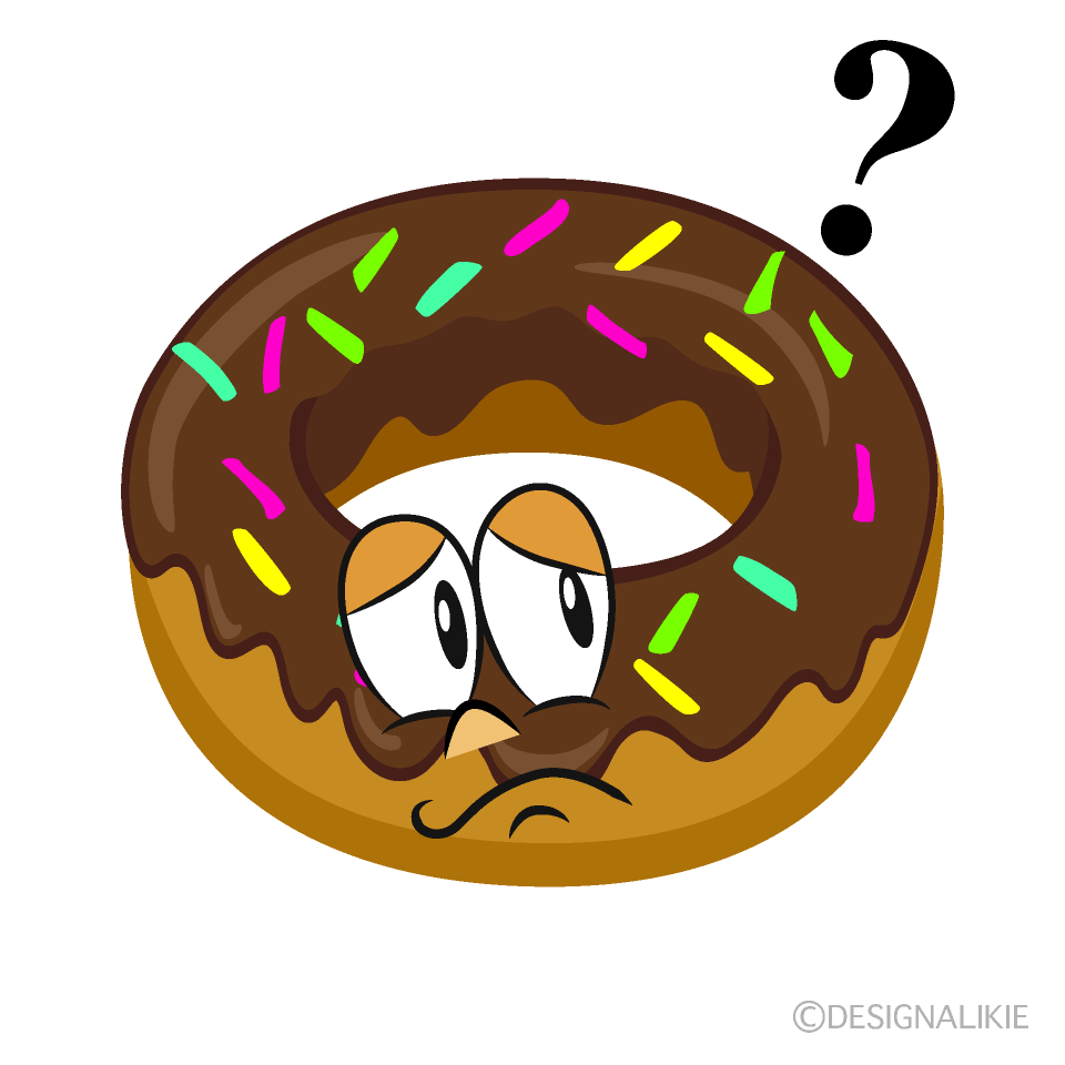 Thinking Donut Cartoon Character Image