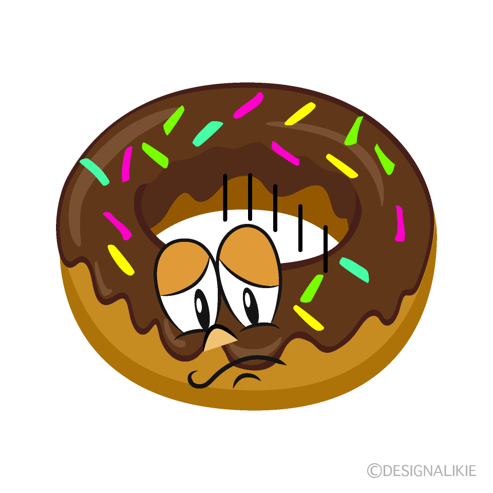 Depressed Donut Cartoon Character Image