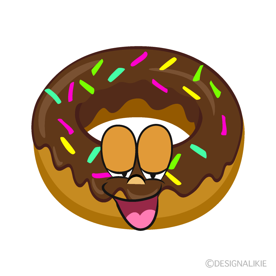 Relaxing Donut Cartoon Character Image