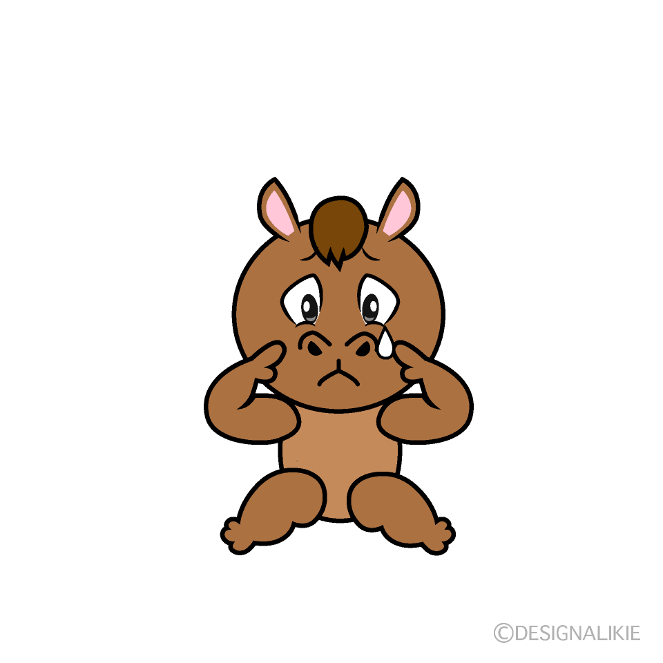 Sad Horse Cartoon Character Image