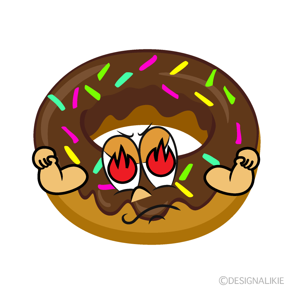 Bruning Donut Cartoon Character Image