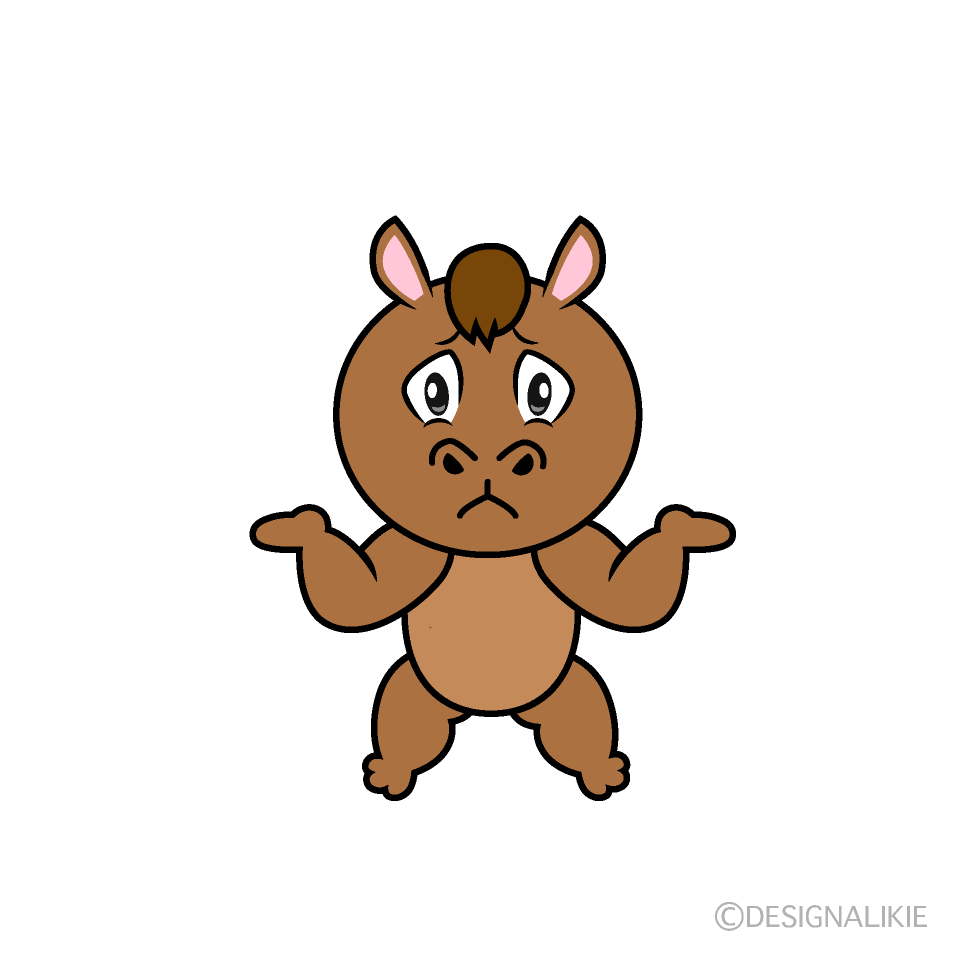 Troubled Horse Cartoon Character Image