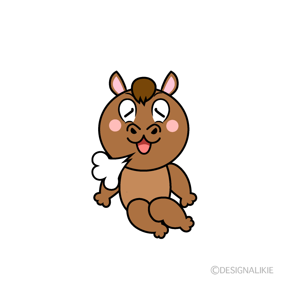 Relaxing Horse Cartoon Character Image