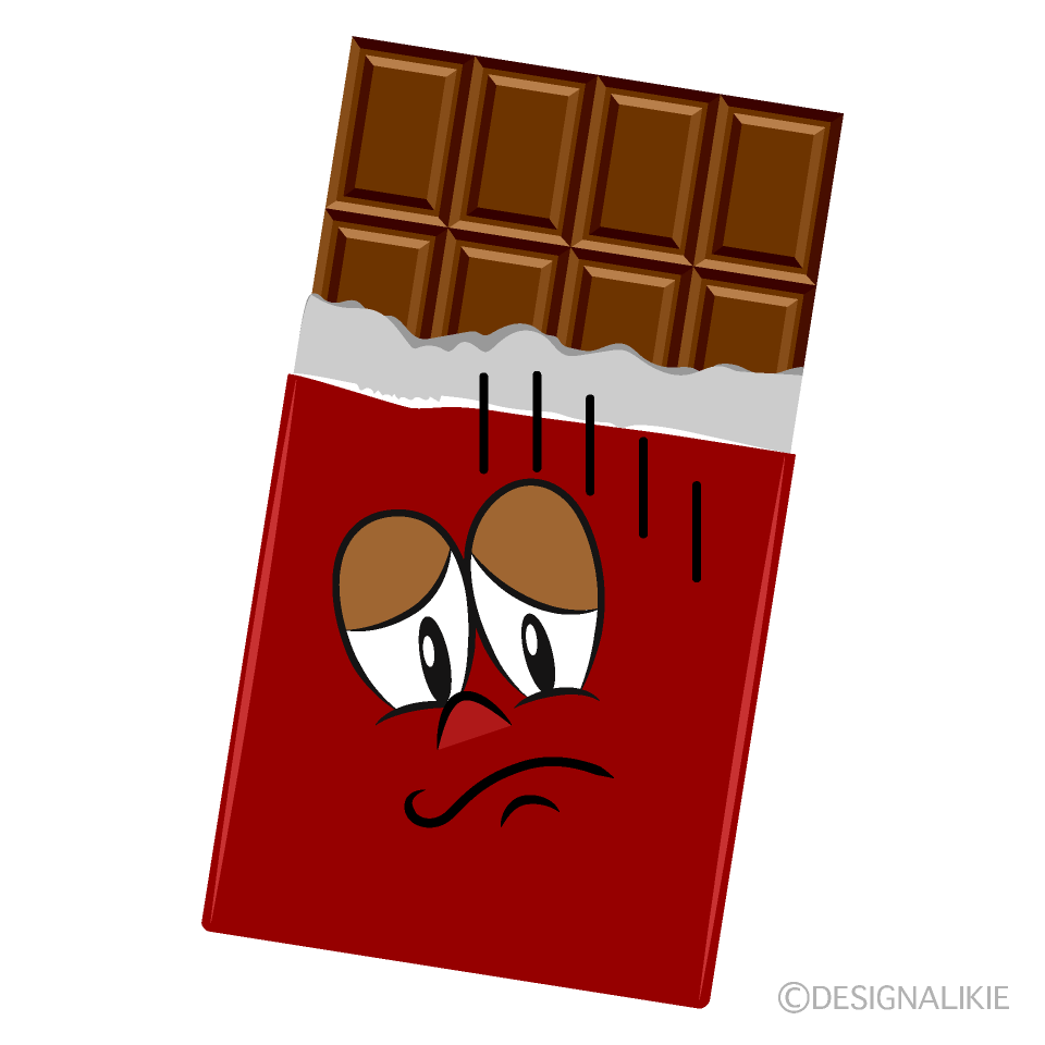 Depressed Chocolate Cartoon Character Image
