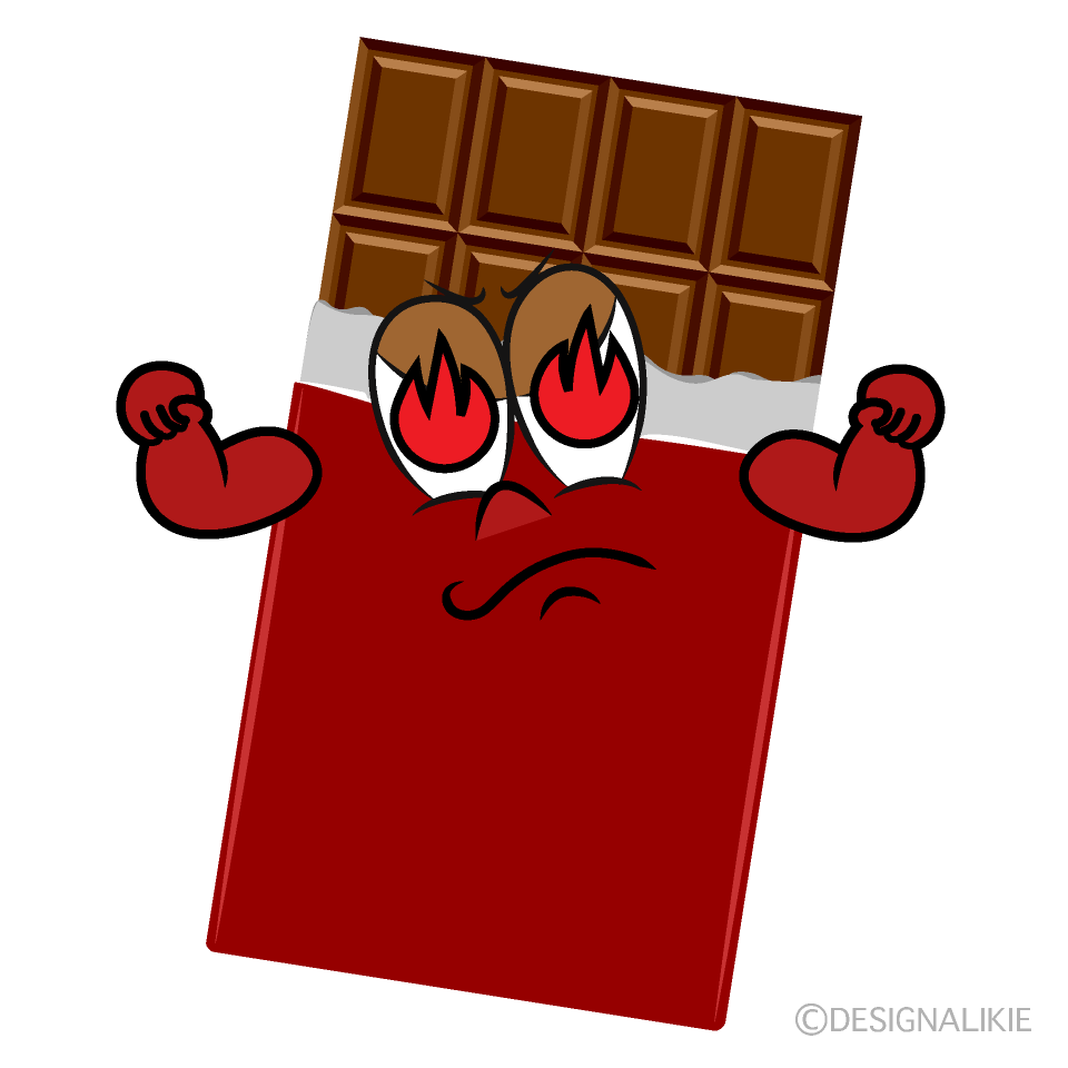 Burning Chocolate Cartoon Character Image