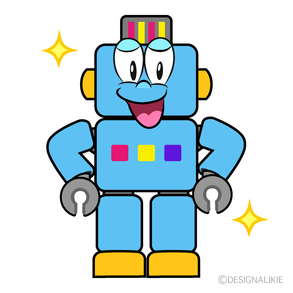 Confident Robot Cartoon Character Image