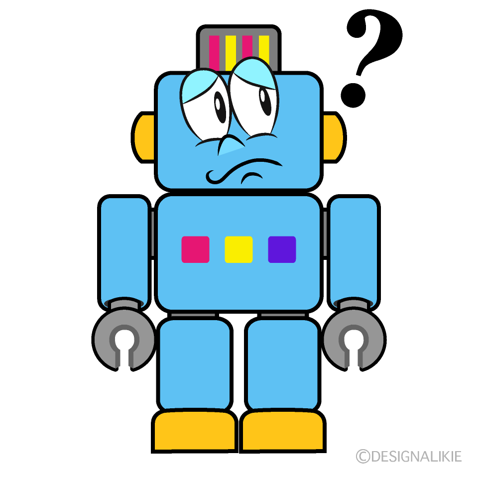 Thinking Robot Cartoon Character Image