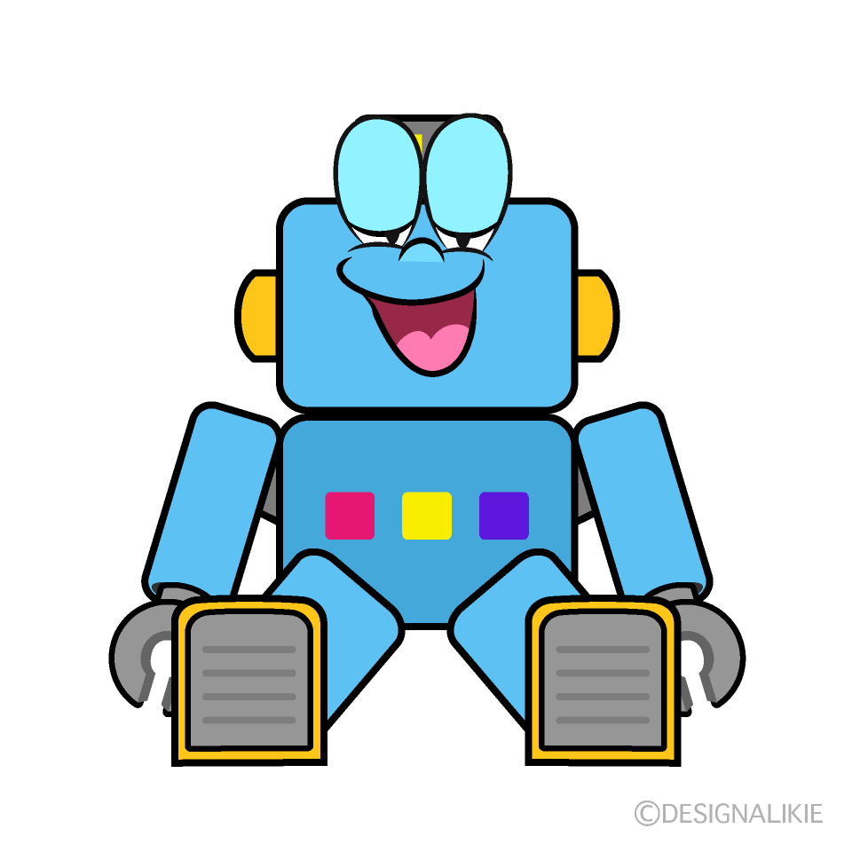 Relaxing Robot Cartoon Character Image